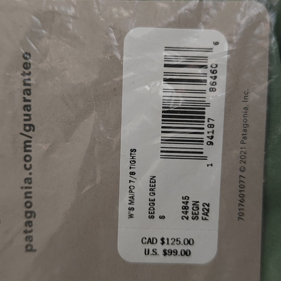 Patagonia Maipo 7/8 Tights - Sedge Green - Picture 3 of 3